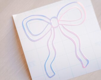 Holographic Dainty Ribbon | Kawaii Anime Holographic Shiny Vinyl Decal | Customize Laptop, Tablet, Switch, Computer and more!