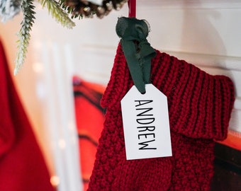 Personalized Stocking Tag | Ribbon Stocking Tag | Personalized Ornament or Personalized Name Gift Tag | Holiday