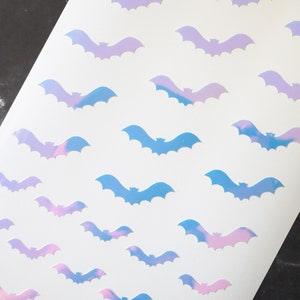 Holographic Bats Decal Sticker Sheet | Halloween | Great for Laptop, Tablet, Switch, Phone, Journaling, Polco, Deco and more!