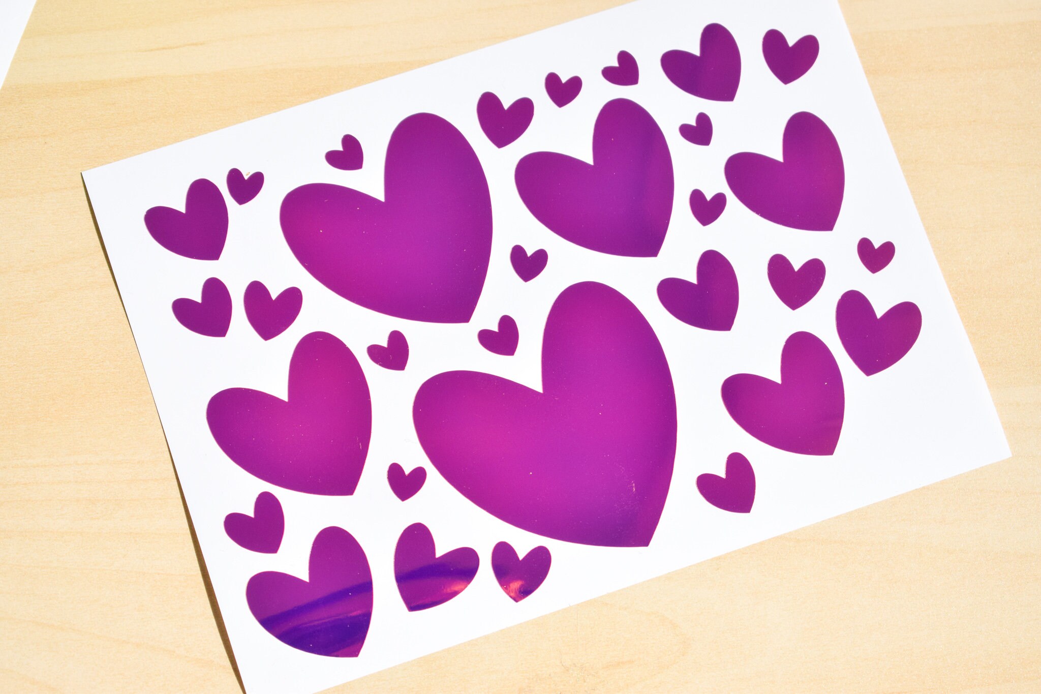 holographic hearts decal sheet kawaii cute heart decals for etsy