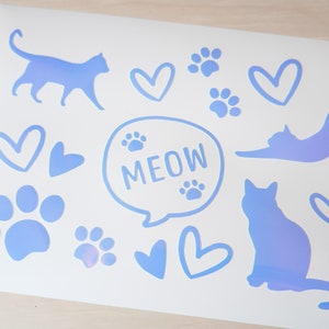 Cute Cat Lover Decal Sheet | Cat Theme |  Kawaii and Cute Decal Sheet for Laptop, Tablet, Switch, Phone, Pet Food Containers, and more!