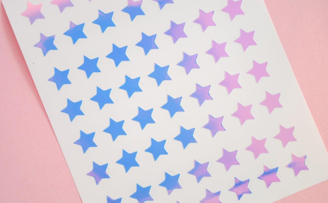 Virtual Star Sticker 100 Holographic Stars Decal Sticker Sheet | Cute Stars | Great for ...