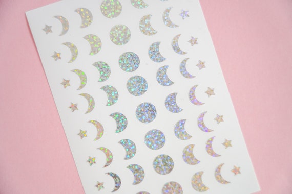 Holographic Moon Phases Decal Sticker Sheet Eclipse Decal | Etsy