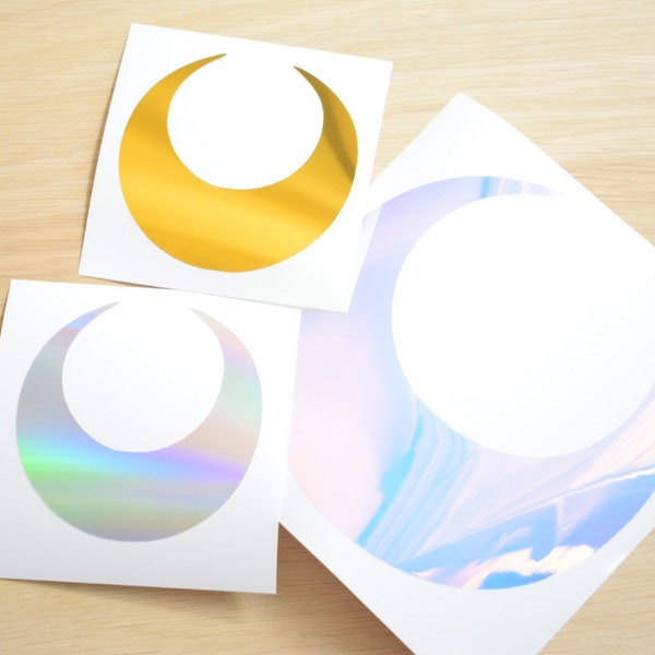 Sailor Moon Crescent Moon Vinyl Decal | Holographic Shiny Vinyl | Great for cars, phones, laptop, tablet, Switch, and more!