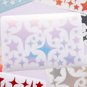 Décalcomanie holographique Variety Stars and Sparkles | Idéal pour un ordinateur portable, une tablette, un commutateur, un téléphone, un ordinateur et plus encore !