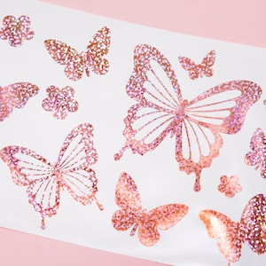 Holographic Butterflies Decal Sheet | Cute Decal Sheet for Laptop, Tablet, Switch, Phone, Journaling, and more!