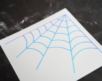 Holographic Spider Web Decal | Halloween Holographic Shiny Vinyl Sticker | Customize Laptop, Tablet, DIY projects and more