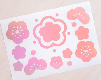 Holographic Sakura Flower and Sakura Petals Decal Sheet | Cute Decal Sheet for Laptop, Tablet, Switch, Phone, Journaling, and more!