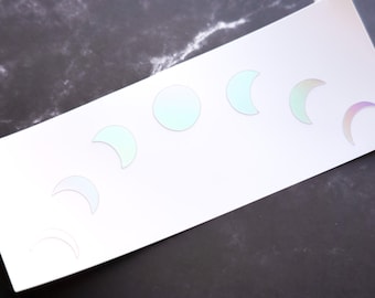 Moon Phases Vinyl Decal | Holographic Shiny Vinyl | Great for cars, phones, laptop, tablet, Switch, and more!
