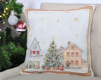 Christmas Decorations Pillow Cover, Merry Xmas Couch Throw Pillow Case for Christmas Home Sofa Decoration, 18 x 18 Inch, new home decor