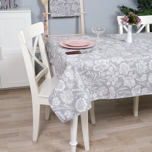 Tapestry Tablecloth White Flowers | Table Cover | Modern home decor | Housewarming gift | Custom sowing