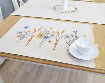 Lot de 2, 4, 6, 8 sets de table avec Secale | Nappe | Textile de qualité