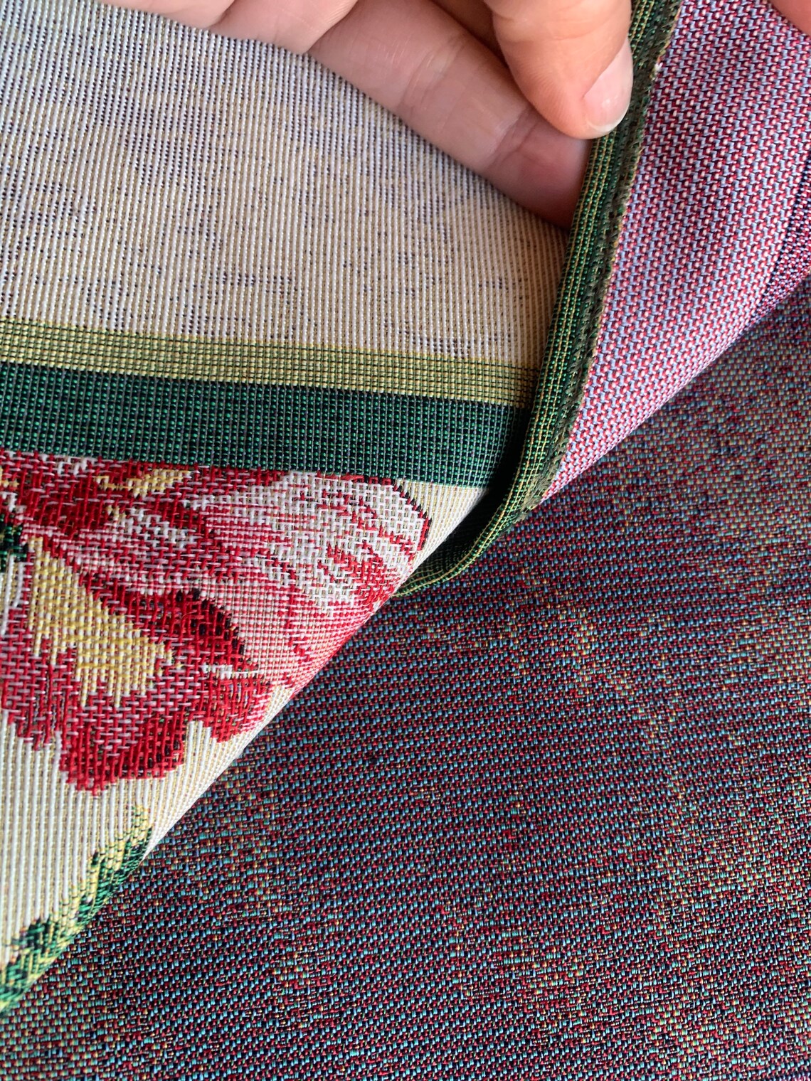 Green Tapestry Table Cloth With Colorful Peonies.table Etsy Hong Kong