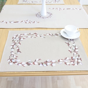 Set of 2, 4, 6, 8, placemat sets Catkin | Table placemats | Quality Textile
