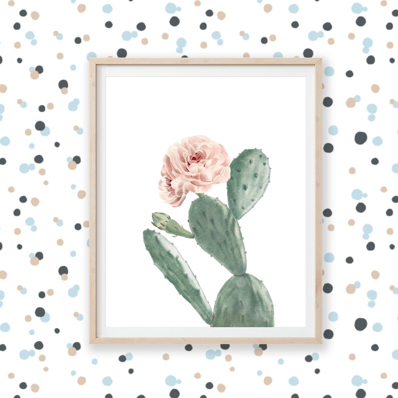 vintage postar Poster costal prints Digital Download Cactus print Boho Print Watercolour Flowers Printable Wall Art