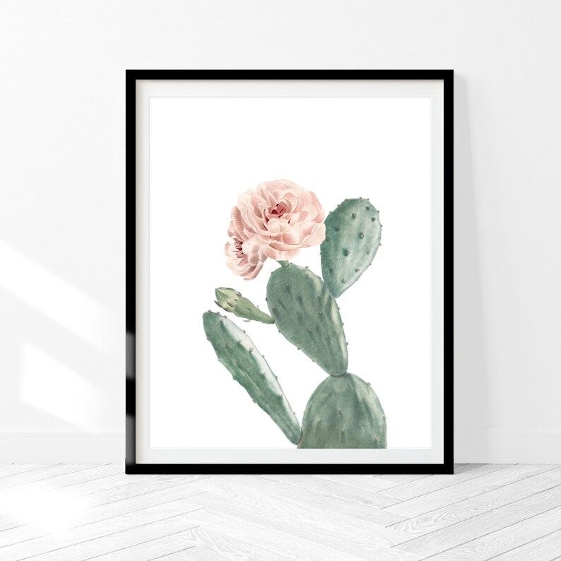 vintage postar Poster costal prints Digital Download Cactus print Boho Print Watercolour Flowers Printable Wall Art