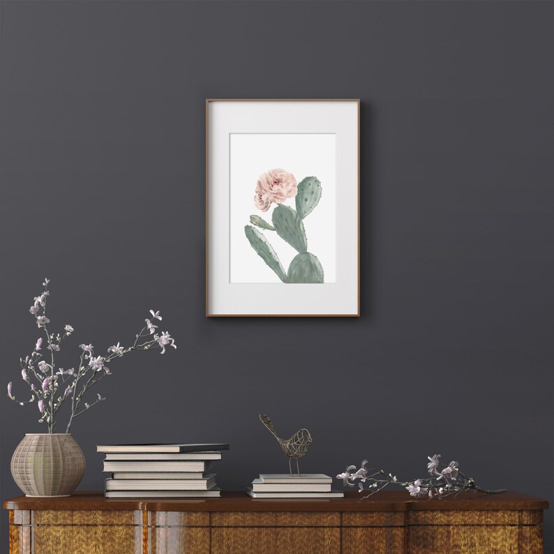 vintage postar Poster costal prints Digital Download Cactus print Boho Print Watercolour Flowers Printable Wall Art