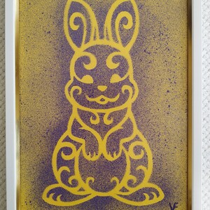 Pinturas de Páscoa, decoração de Páscoa, pintura de coelho da Páscoa, arte original, arte de coelho da Páscoa, pintinhos da Páscoa, cartão de Páscoa