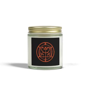 MADE TO ORDER - V2 Custom Colour Demon Sigil Scented Candle - Coconut Apricot Wax, 4oz & 9oz