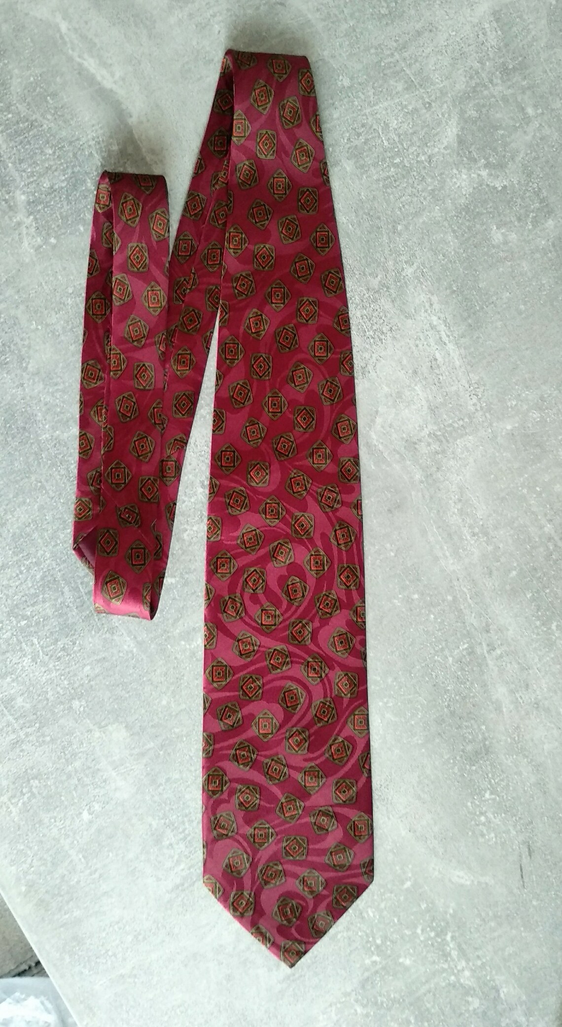 Vintage Silk Tie Christian Dior Retro Red Man Tie Etsy
