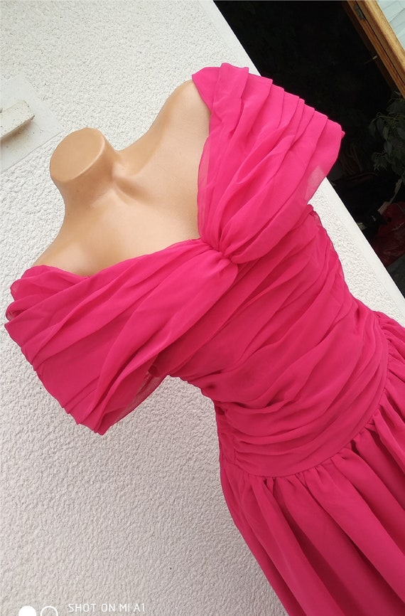 Pink Dress Off Shoulder Prom Dress Long Vintage F