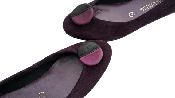 Vintage Leather Flats Women Shoes Purple Shoes Vi… - image 3