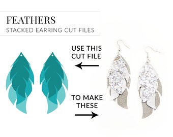 Feather Earring Svg Etsy