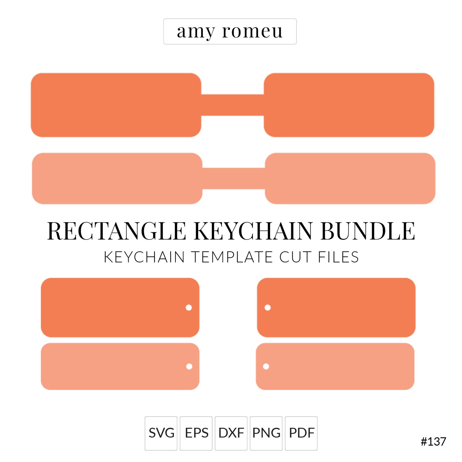 Download Rectangle Keychain SVG File Bundle Keychain Template Key ...