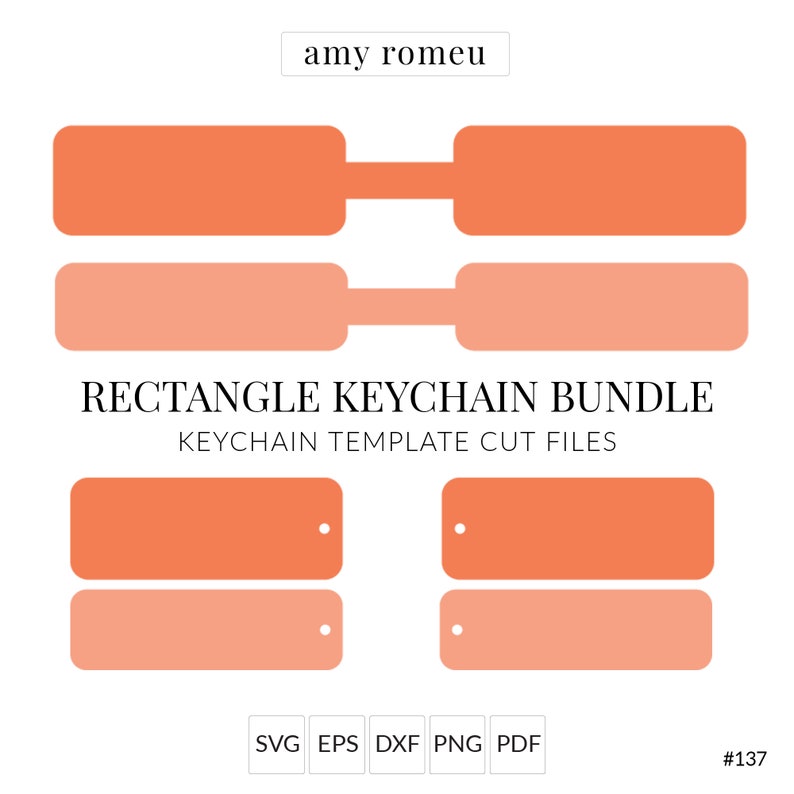 Download Rectangle Keychain SVG File Bundle Keychain Template Key ...