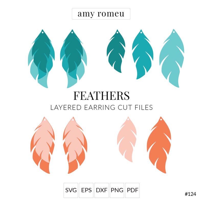 Download Silhouette Cut Files 124 Feather Earrings Svg Cut Files Diy Glitter Feather Faux Leather Earring Svg For Cricut Earring Template Craft Supplies Tools Patterns Sultraline Id