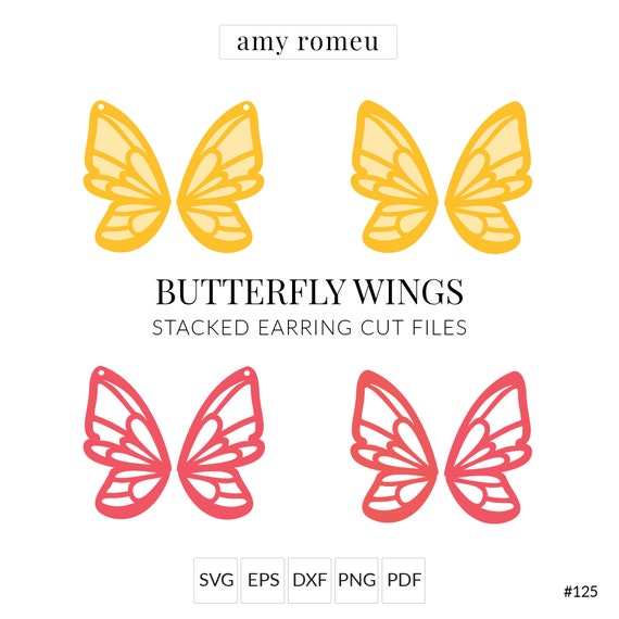 Download Butterfly Wing Stacked Earring Svg Cricut Cut Files Faux Etsy