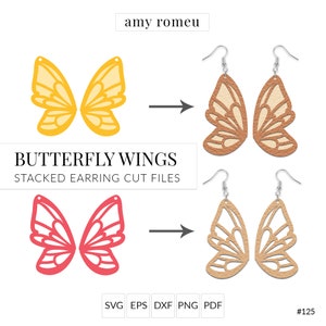 Download Butterfly Wing Earring Template Svg File Earring Svg Bundle Etsy