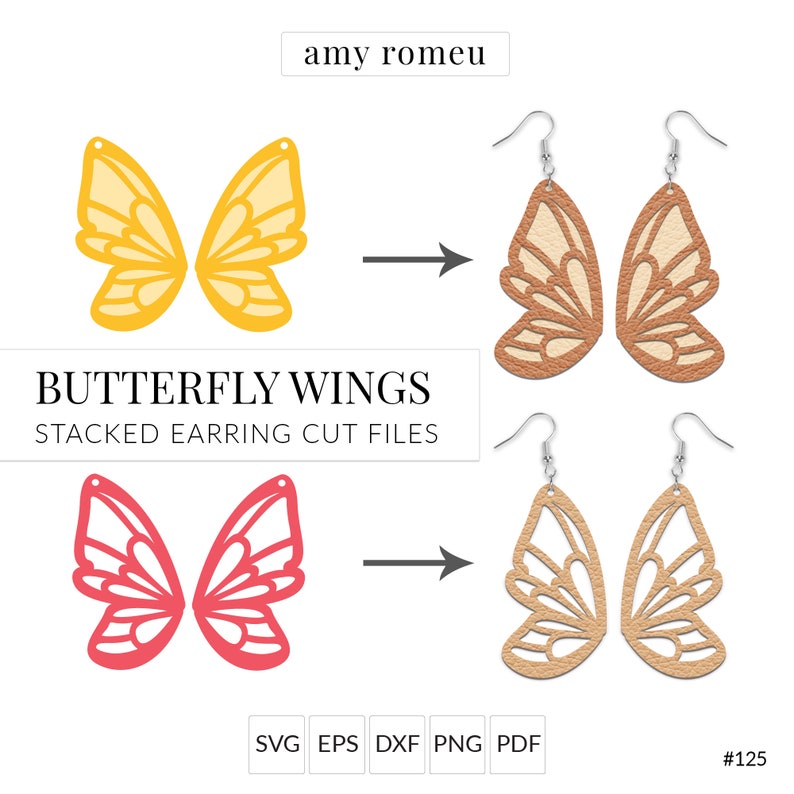Download Butterfly Wing Stacked Earring SVG Earring SVG Bundle ...