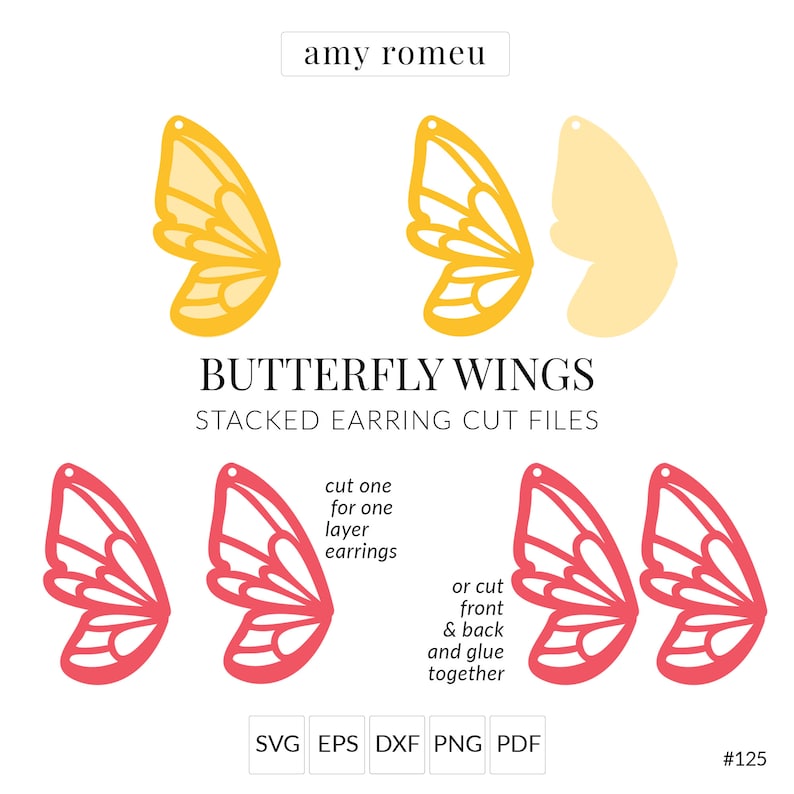 Download Butterfly Wing Stacked Earring SVG Earring SVG Bundle ...