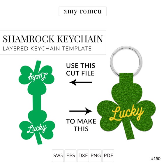 Download Shamrock Keychain Svg File St Patrick S Day Keychain Etsy
