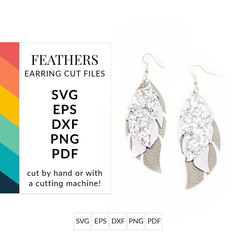 Download Feather Earrings SVG Cut Files Earring Template DIY ...