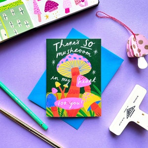 Hay tantos hongos en mi corazón para ti Tarjeta de felicitación de San Valentín / Saludo divertido y con un juego de palabras para el Día de San Valentín