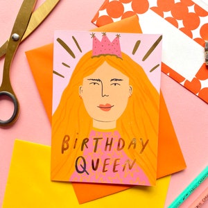 Verjaardagskaart koningin | Verjaardagskaart voor vrouwen | verjaardagskaart | Verjaardagskaart voor haar | Leuke verjaardagskaart koningin | verzilverde verjaardagskaart |