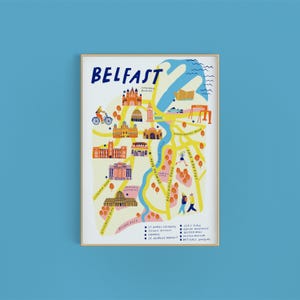 Beltz Stadt illustrierte Karte Kunstdruck