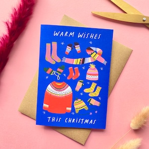 Cartão de Saudações com Desejos Calorosos | Wooly Jumper Natal Festivo Feliz Brilhante Saudações de Natal