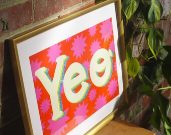 Belfast Slang Art Print: Yeo Typographic Stars, Northern Ireland Culture