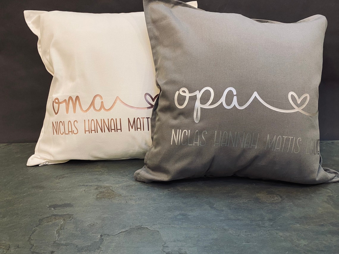 Geschenk für Oma oder Opa Kissenhülle Oma/Opa Namen Etsy