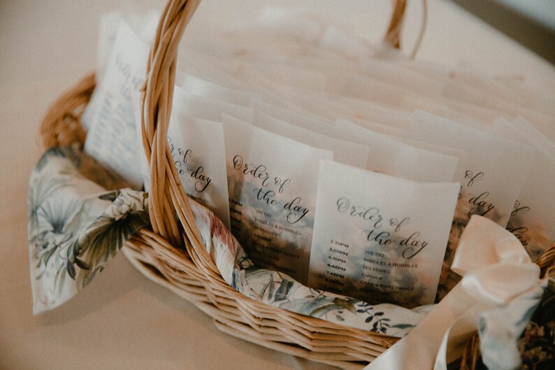 Order of the Day Confetti Pouches Eco Wedding Stationery Etsy UK