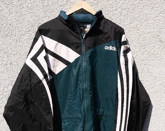 Adidas windbreaker | Etsy Vintage Adidas Trainingsanzug Retro Windbreaker graue Jacke