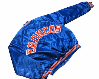 Bomber in raso Chalk Line Denver Broncos vintage anni '90, vestibilità L