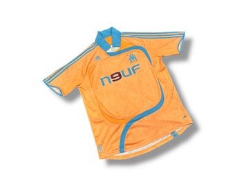 Camiseta de fútbol auténtica Adidas Olympique de Marsella 2007, camiseta vintage, talla XL