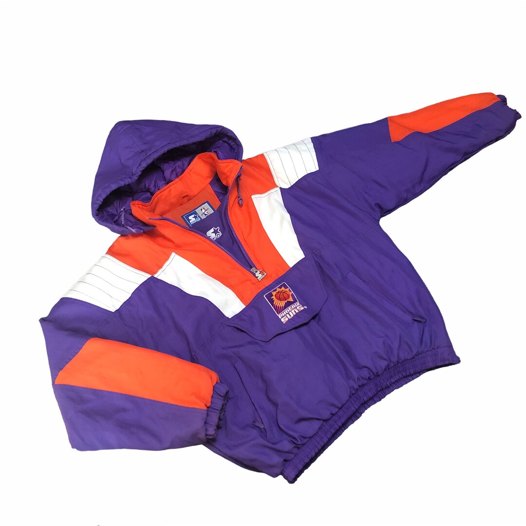 Phoenix Suns Starter Jacket Parka Sun Burst Purple Hood NBA