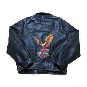 Vintage Harley Davidson biker bomber leather jacket size XL