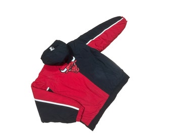 Veste d'échauffement 90s Starter NBA Chicago Bulls coupe vintage L