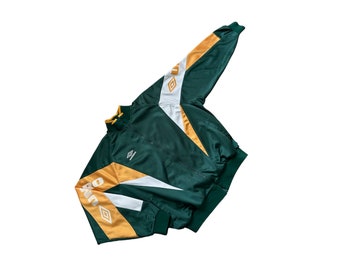 Veste de survêtement coupe-vent Umbro Brazil Colorway des années 90, coupe vintage M